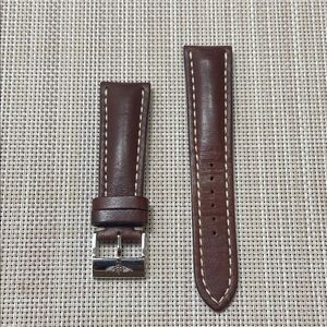 Breitling 24-20 genuine leather Brown Watch Strap
